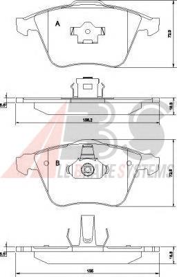 Тормозные колодки ABS 37464