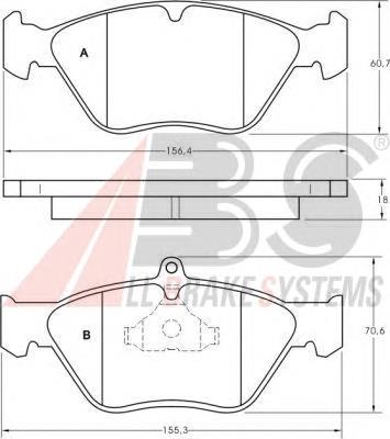 Передние тормозные колодки 36805 ABS