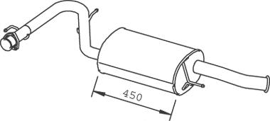 Silenciador, parte traseira para Citroen Jumper (230L)