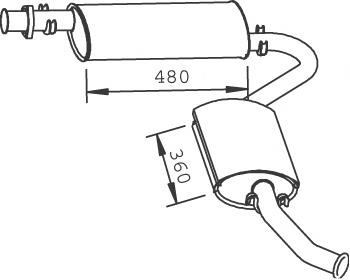 Silenciador, parte central e traseira para Citroen Jumper (230L)