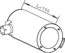 7.22001 Diesel Technic silenciador, parte traseira