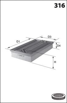 ELP3596 Mecafilter filtro de ar