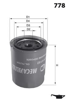 ELH4267 Mecafilter filtro de óleo