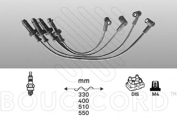 4334 Bougicord fios de alta voltagem, kit