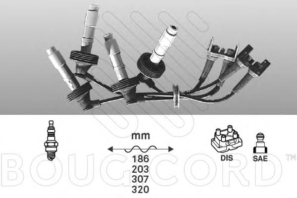 6462 Bougicord fios de alta voltagem, kit