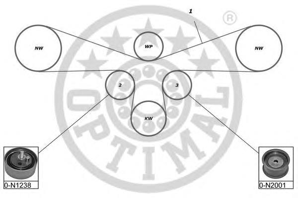 SK1383 Optimal correia do mecanismo de distribuição de gás, kit