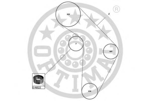 SK1421 Optimal correia do mecanismo de distribuição de gás, kit