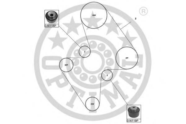 SK-1394 Optimal correia do mecanismo de distribuição de gás, kit