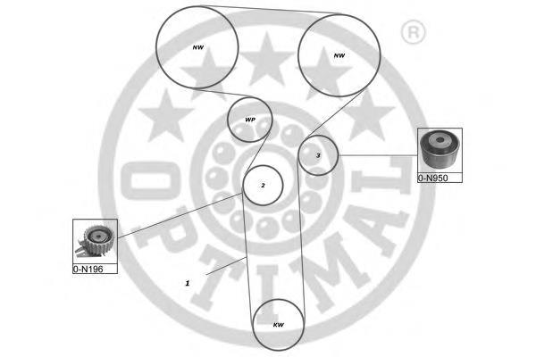 SK1411 Optimal correia do mecanismo de distribuição de gás, kit