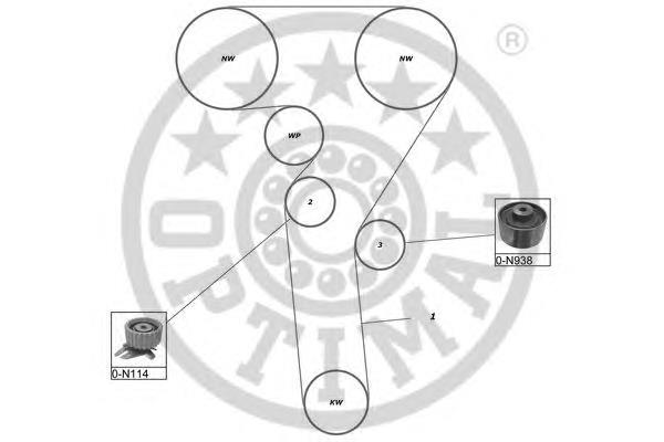 SK1361 Optimal correia do mecanismo de distribuição de gás, kit