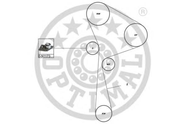 SK1493 Optimal correia do mecanismo de distribuição de gás, kit