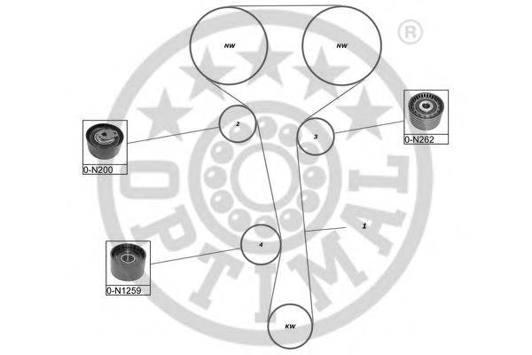 SK-1494 Optimal correia do mecanismo de distribuição de gás, kit