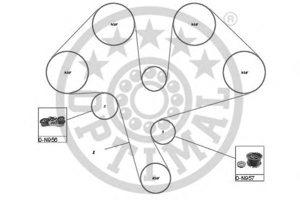 SK-1508 Optimal correia do mecanismo de distribuição de gás, kit