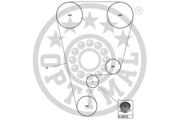 SK1436 Optimal correia do mecanismo de distribuição de gás, kit