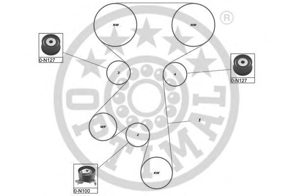 SK1478 Optimal correia do mecanismo de distribuição de gás, kit