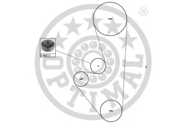 SK-1020 Optimal correia do mecanismo de distribuição de gás, kit