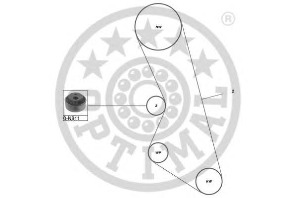 SK1019 Optimal correia do mecanismo de distribuição de gás, kit