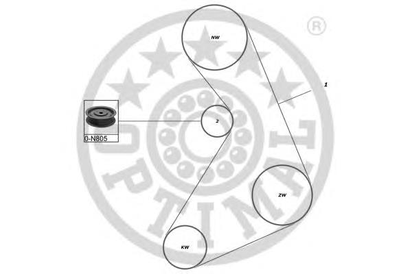 SK1026 Optimal correia do mecanismo de distribuição de gás, kit