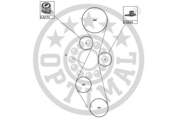 Correia do mecanismo de distribuição de gás, kit Renault 21 S48