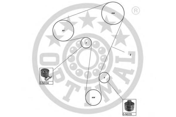 SK-1210 Optimal correia do mecanismo de distribuição de gás, kit