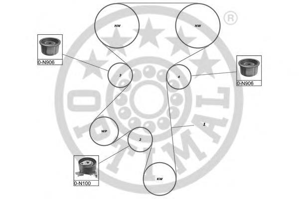 SK1166 Optimal correia do mecanismo de distribuição de gás, kit