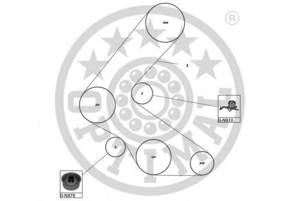 SK-1164 Optimal correia do mecanismo de distribuição de gás, kit