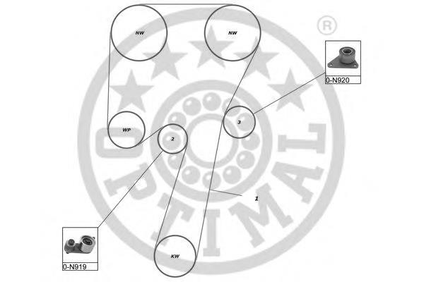 SK-1174 Optimal correia do mecanismo de distribuição de gás, kit