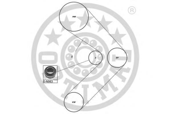 SK1225 Optimal correia do mecanismo de distribuição de gás, kit