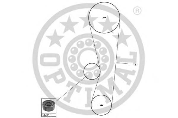 SK1248 Optimal correia do mecanismo de distribuição de gás, kit