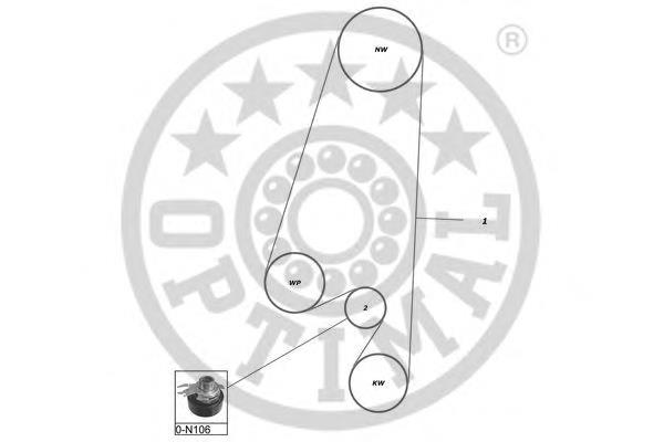 SK1074 Optimal correia do mecanismo de distribuição de gás, kit