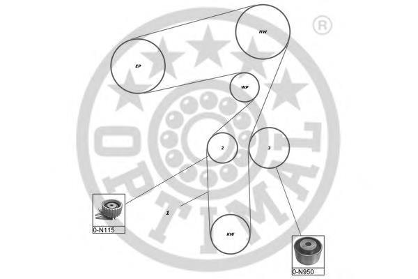 SK1080 Optimal correia do mecanismo de distribuição de gás, kit