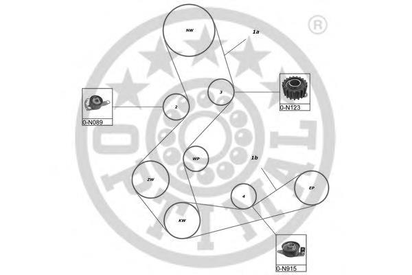 SK-1078 Optimal correia do mecanismo de distribuição de gás, kit