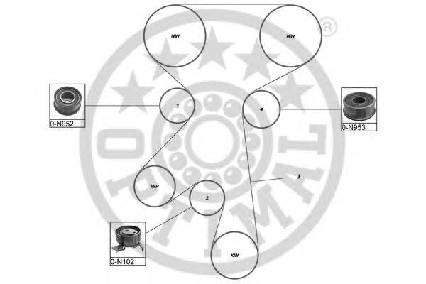 SK-1073 Optimal correia do mecanismo de distribuição de gás, kit