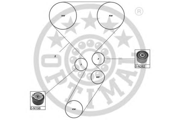 SK-1088 Optimal correia do mecanismo de distribuição de gás, kit