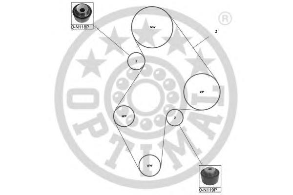 SK1086 Optimal correia do mecanismo de distribuição de gás, kit