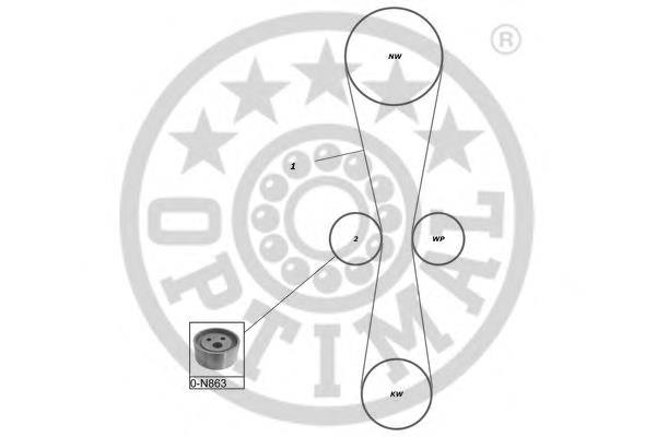 SK1081 Optimal correia do mecanismo de distribuição de gás, kit