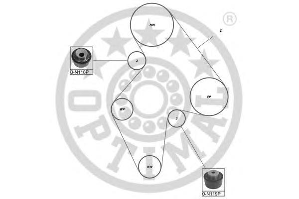 SK1085 Optimal correia do mecanismo de distribuição de gás, kit