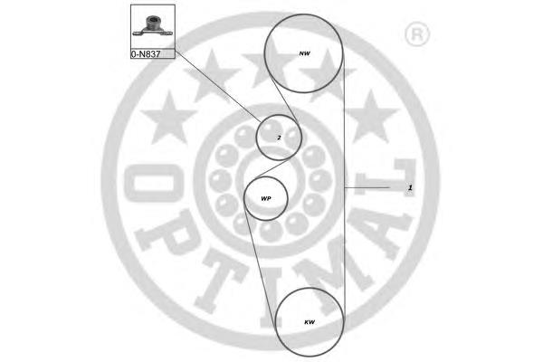 SK1053 Optimal correia do mecanismo de distribuição de gás, kit