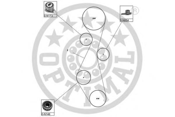 SK1099 Optimal correia do mecanismo de distribuição de gás, kit