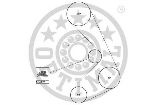 SK1092 Optimal correia do mecanismo de distribuição de gás, kit