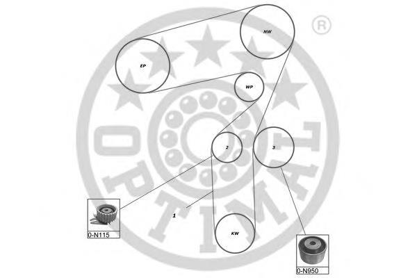 SK1112 Optimal correia do mecanismo de distribuição de gás, kit