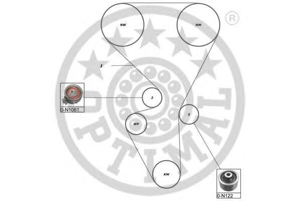 SK-1392 Optimal correia do mecanismo de distribuição de gás, kit