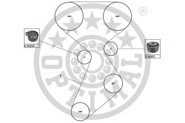 SK-1076 Optimal correia do mecanismo de distribuição de gás, kit