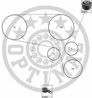 SK1450 Optimal correia do mecanismo de distribuição de gás, kit