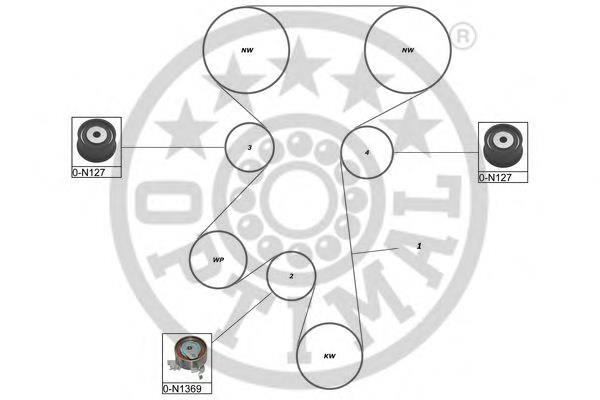 SK1632 Optimal correia do mecanismo de distribuição de gás, kit