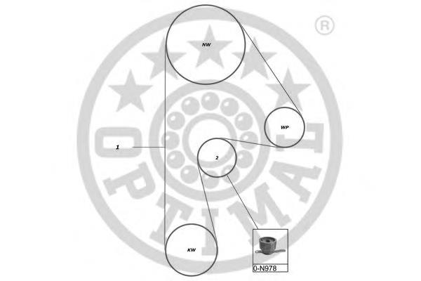 SK-1628 Optimal correia do mecanismo de distribuição de gás, kit