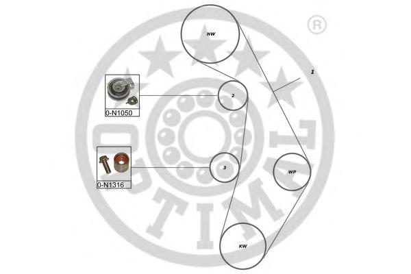 SK-1640 Optimal correia do mecanismo de distribuição de gás, kit