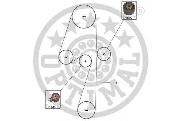 SK1608 Optimal correia do mecanismo de distribuição de gás, kit