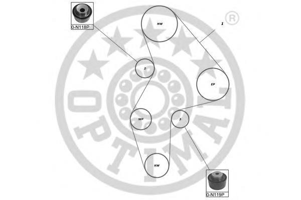 SK1609 Optimal correia do mecanismo de distribuição de gás, kit