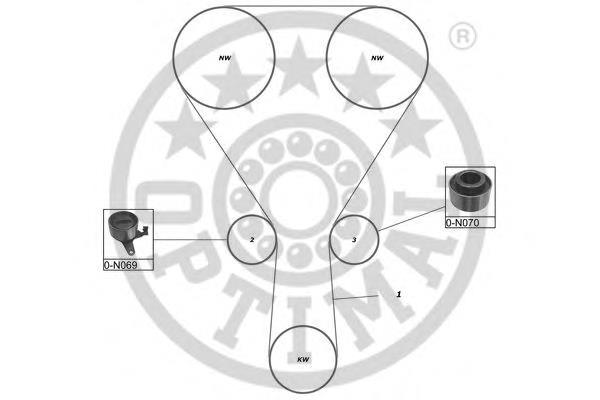 SK1652 Optimal correia do mecanismo de distribuição de gás, kit